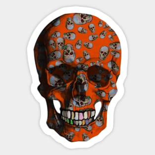 Orange Skull Sticker